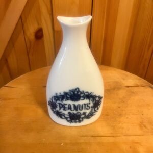 Porsgrund Norway Peanuts Shaker Bottle Vase Cobalt Blue & White 5.5”  (6868)